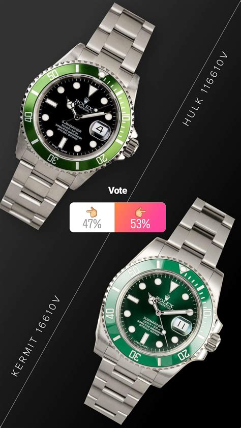 kermit or hulk rolex|rolex green hulk price.